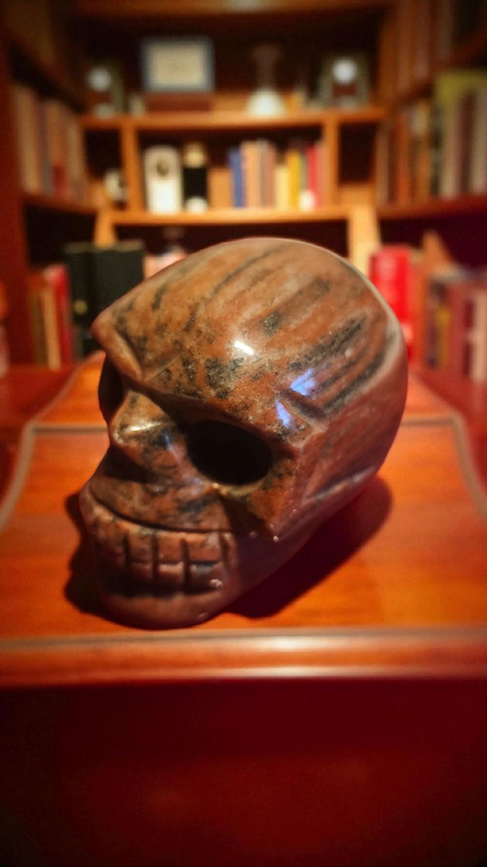 Red Jasper skull carving