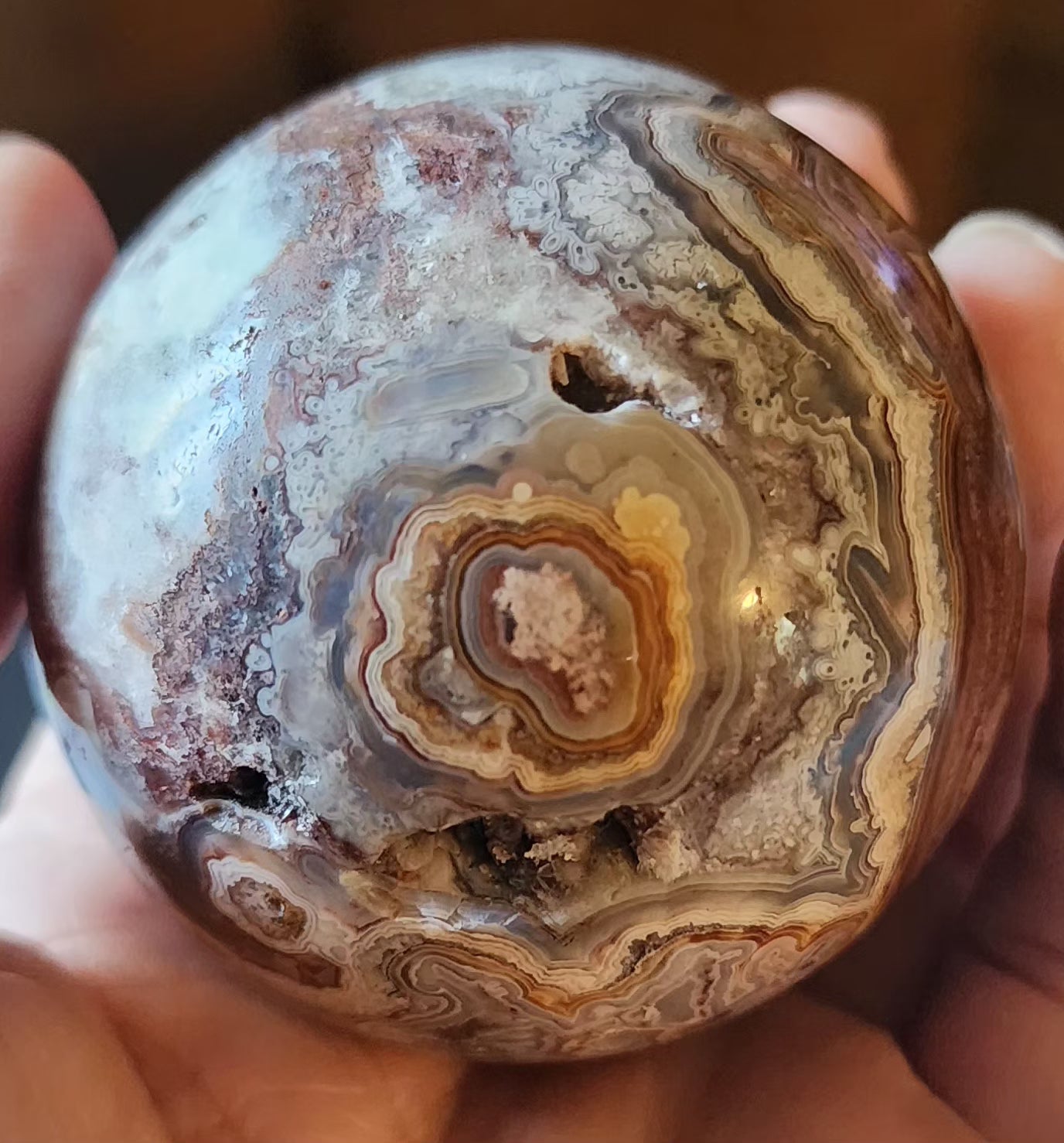 Mexican Crazy Lace Agate Sphere