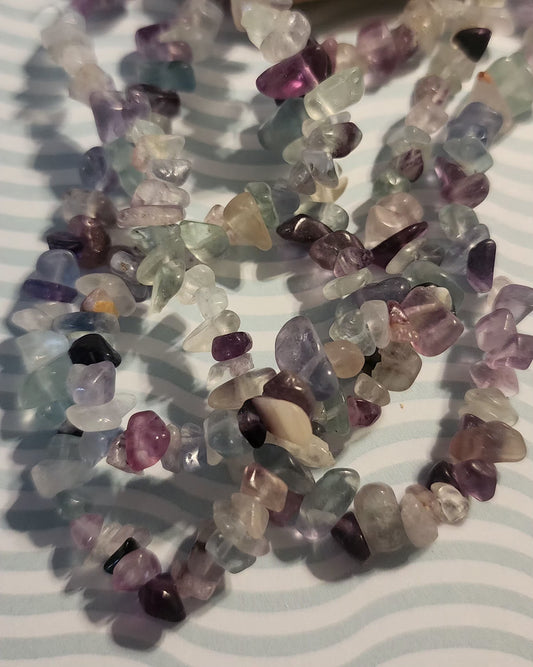 Fluorite long chip necklace
