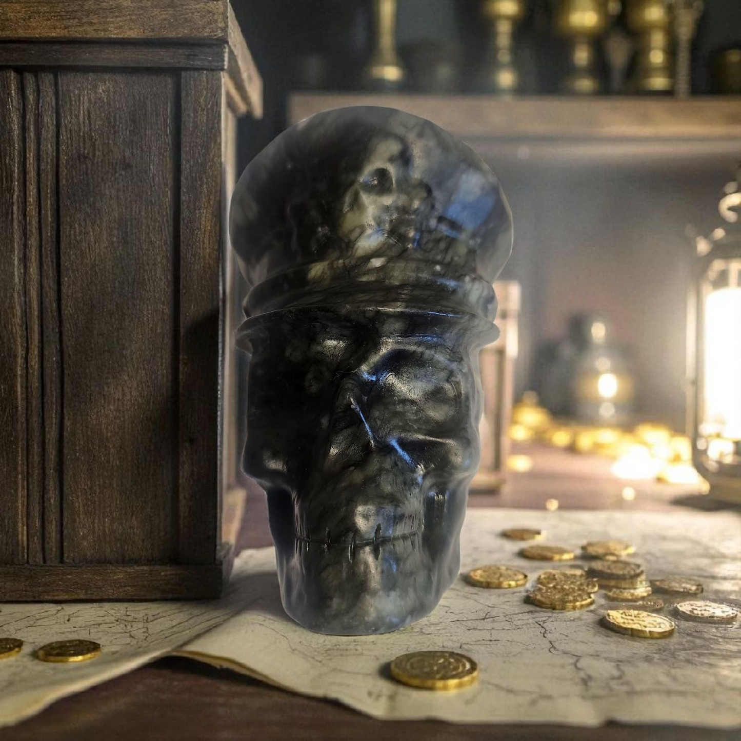 Jade Skull carving lg.