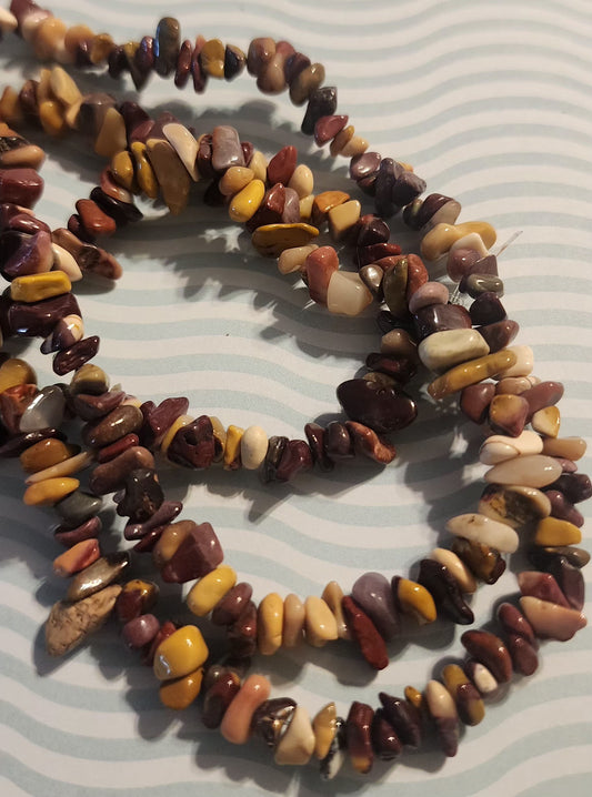 Mookaite long chip necklace