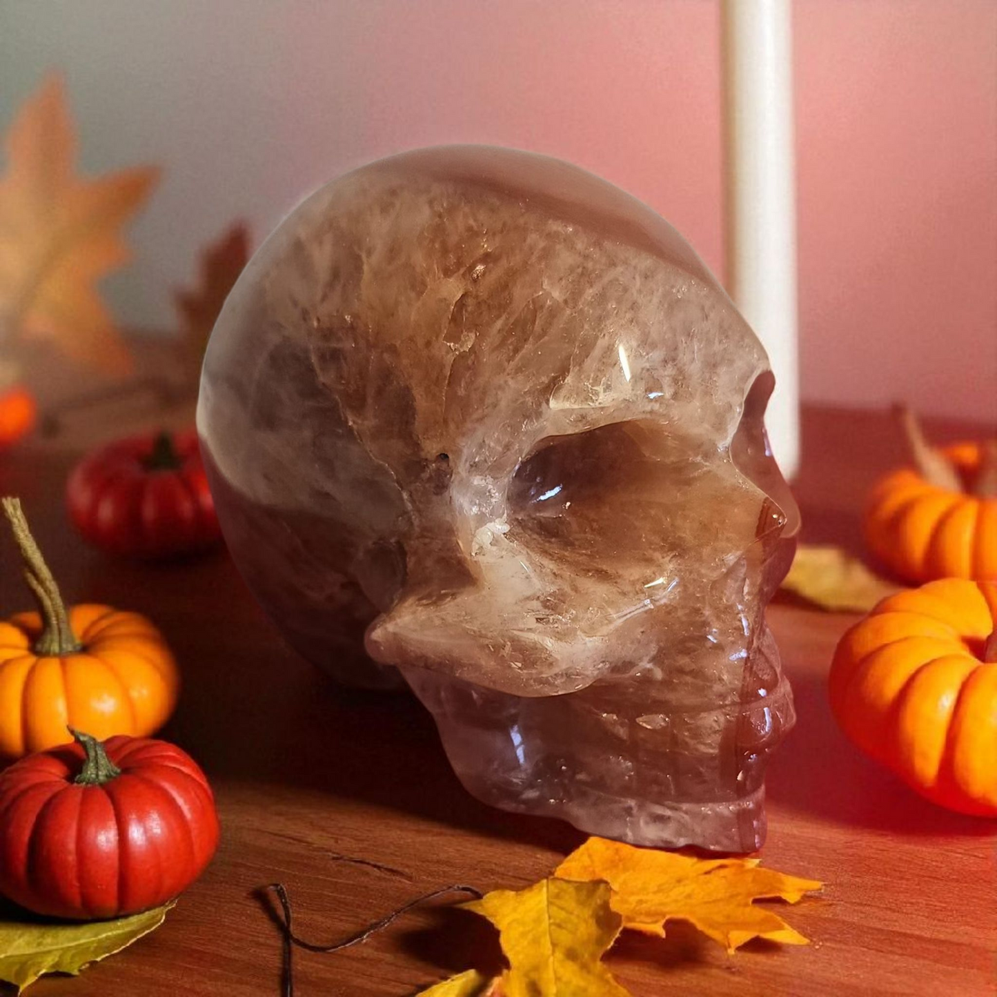 Carnelian skull carving lg.