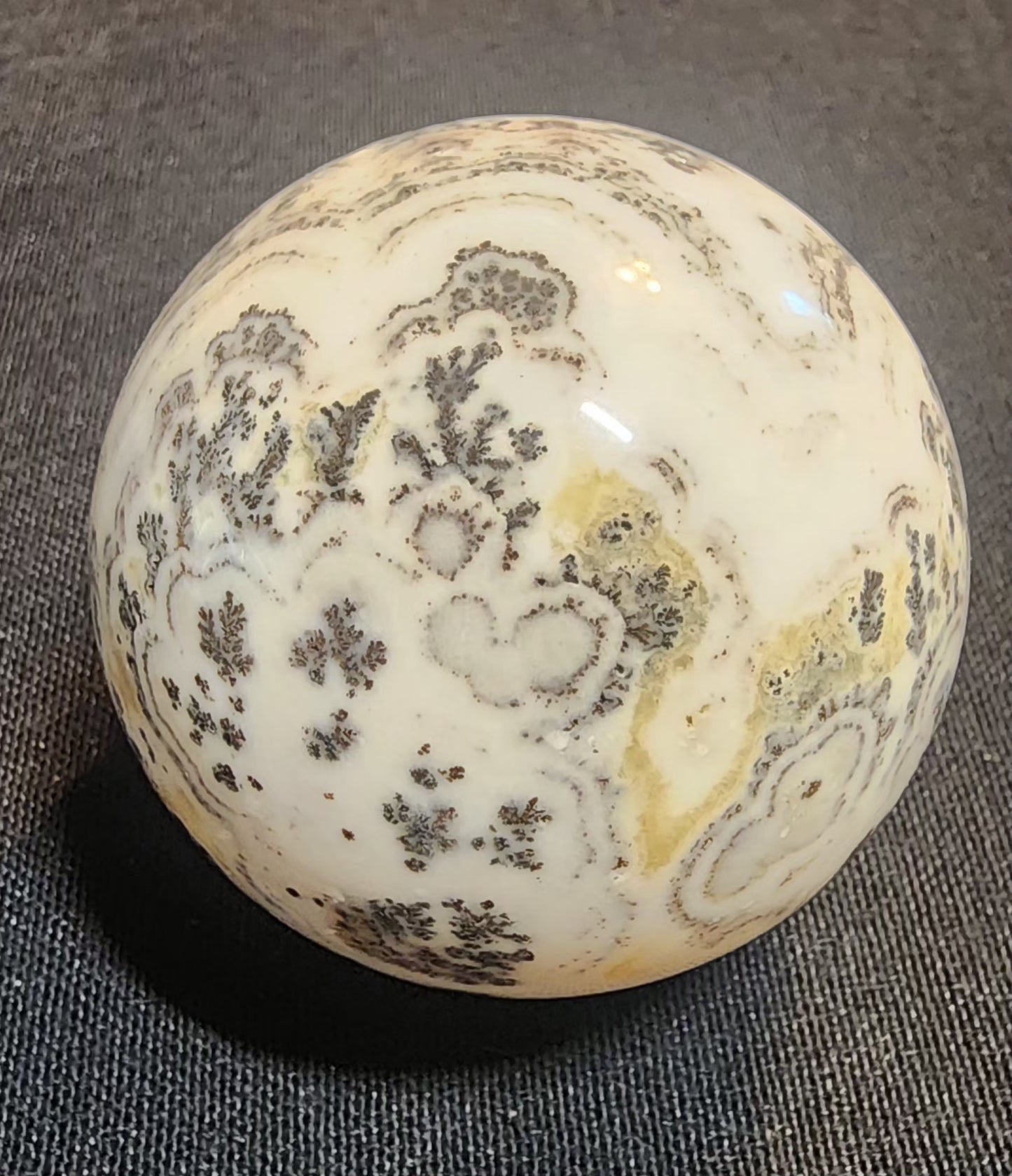 Dendritic Honey Calcite Sphere