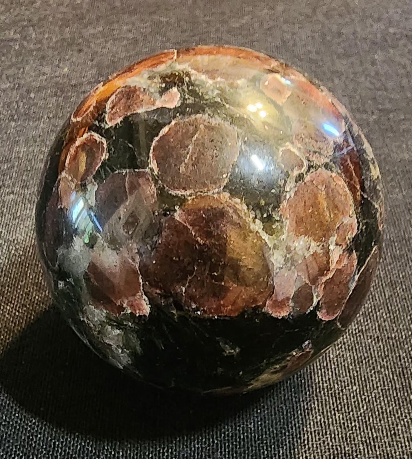 Astropholite with Garnet Sphere
